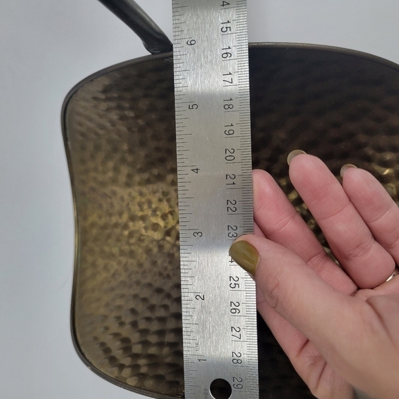 F.T.D.A. European Vintage Mini Hammered Gold Brass Decor Handle Basket Rustic - Picture 13 of 16